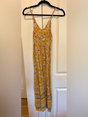 Old Navy Yellow Floral Maxi Skirt - Vibrant Floral Print